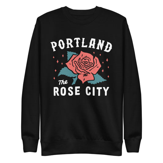 Portland Oregon Rose City Unisex Fleece Crewneck Sweatshirt