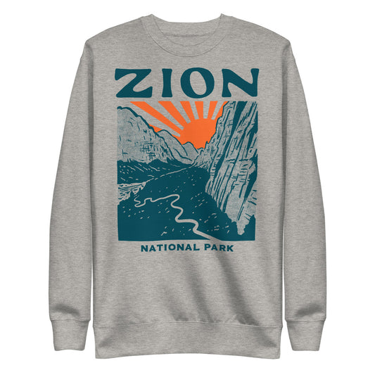 Zion National Park Unisex Fleece Crewneck Sweatshirt