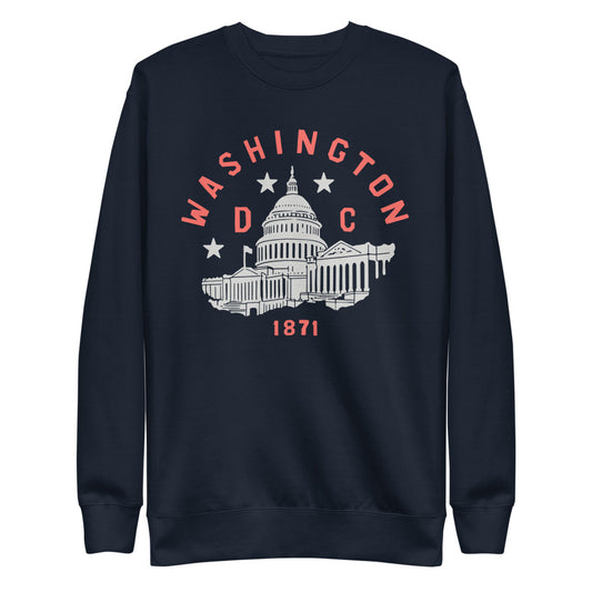 Washington DC Unisex Fleece Crewneck Sweatshirt